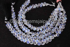 White Rainbow Far Faceted Heart Beads